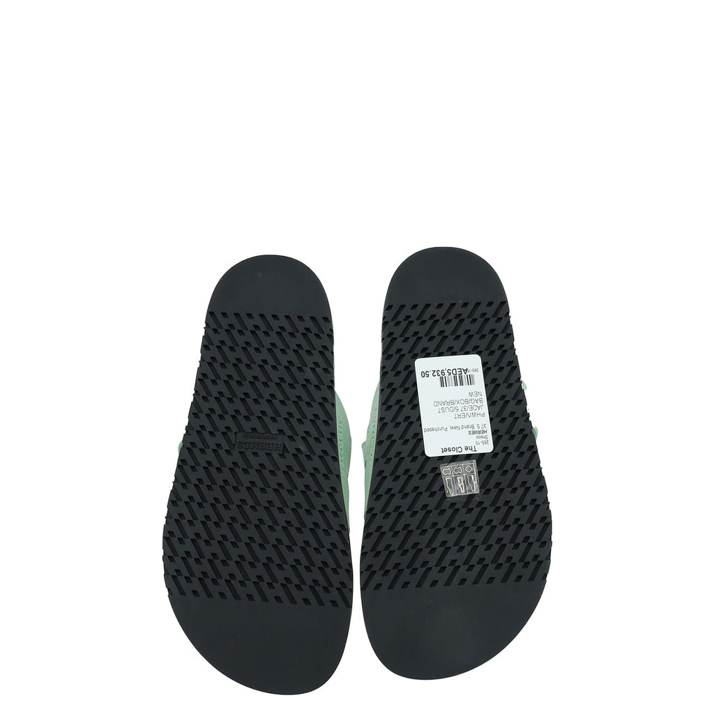 Hermes Vert Jade Chypre Sandal 37.5