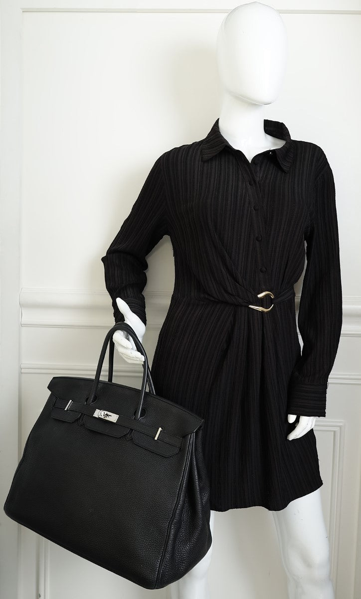 Hermes Noir Retourne Birkin 40 Bag