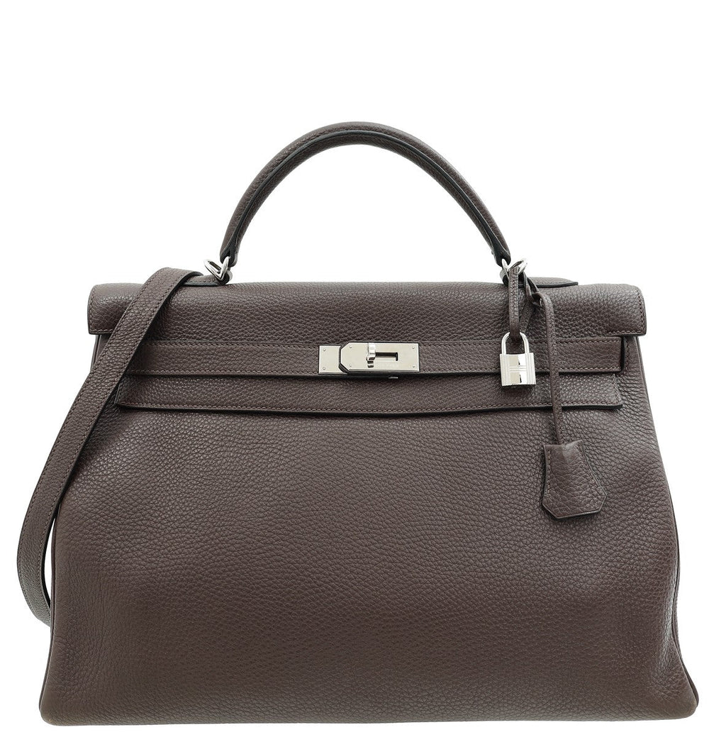 Hermes Chocolate Retourne Kelly 40 Bag