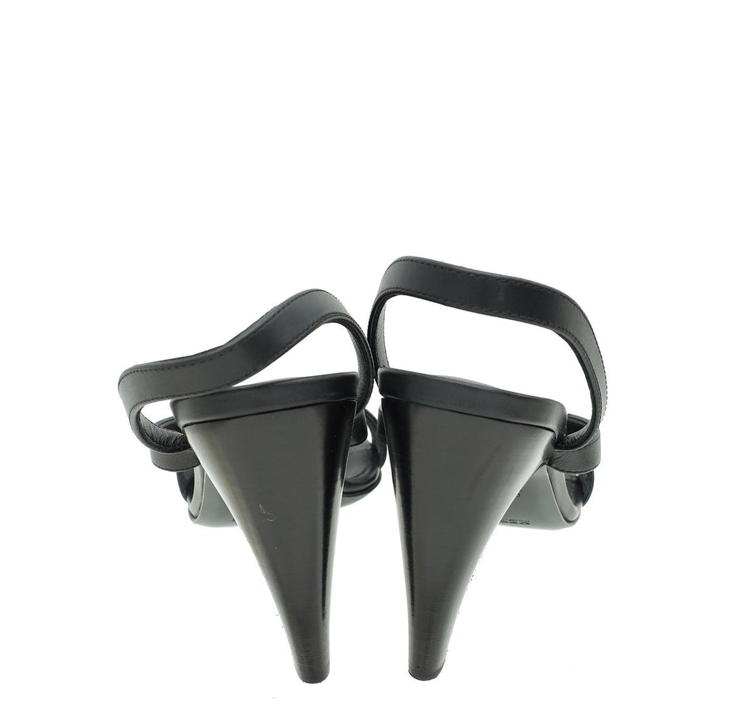 Hermes Black Glamour 95 Sandal 37