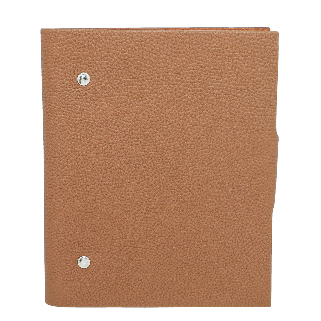 Hermes Gold Ulysse MM Notebook Cover W/ Refill