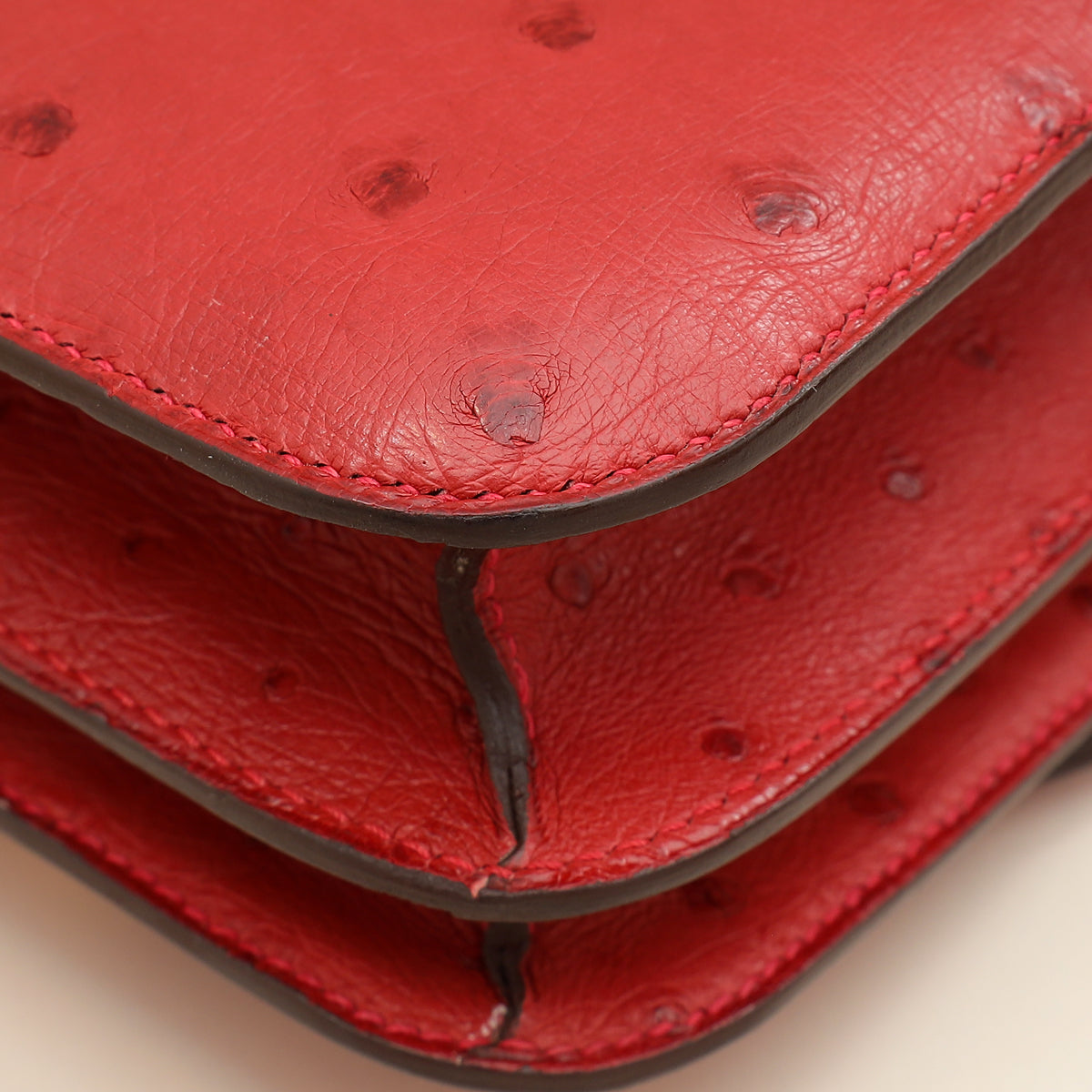 Hermes Rouge Vif Ostrich Constance 18 Bag