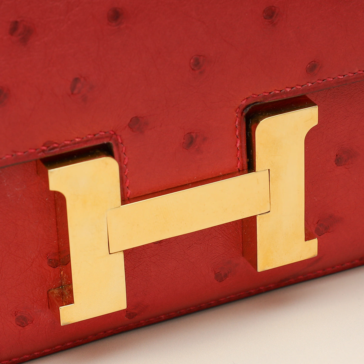 Hermes Rouge Vif Ostrich Constance 18 Bag