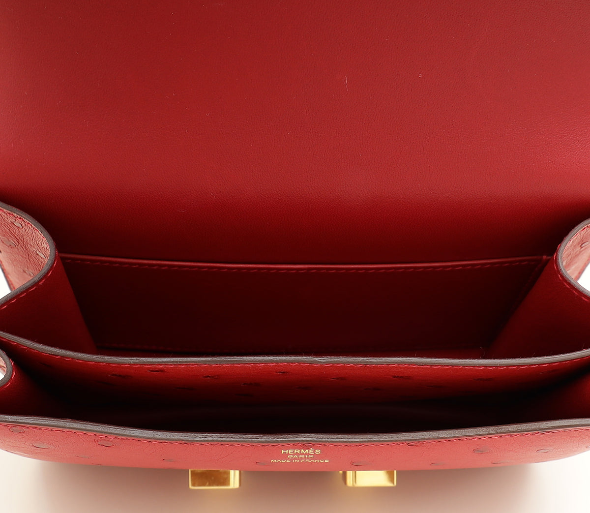 Hermes Rouge Vif Ostrich Constance 18 Bag