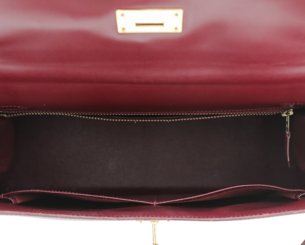Hermes Rouge H Box Sellier Kelly 32 Bag