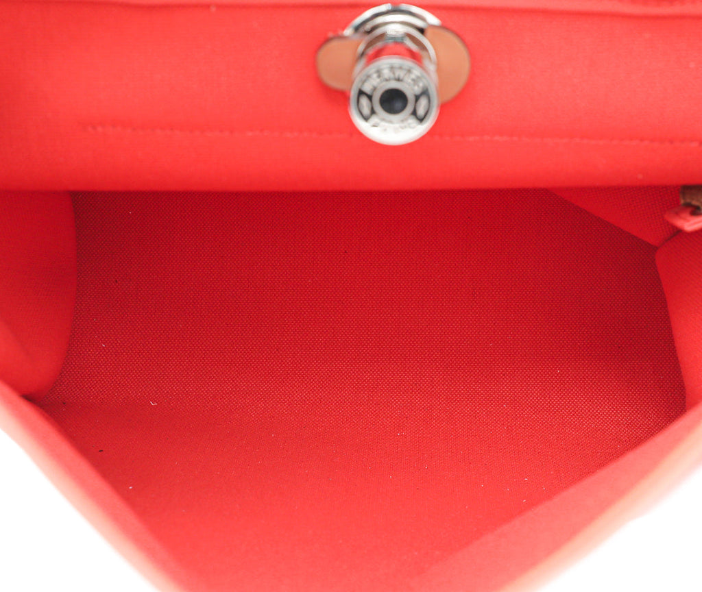 Hermes Bicolor Herbag PM Vache Hunter Toile Bag