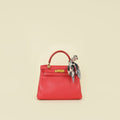Hermes Rouge Vintage Kelly 28 Bag W/ Twilly