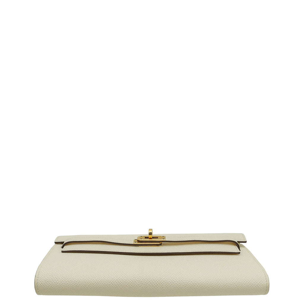 Hermes Nata Jaune Poussin Kelly Classique To Go Verso Wallet