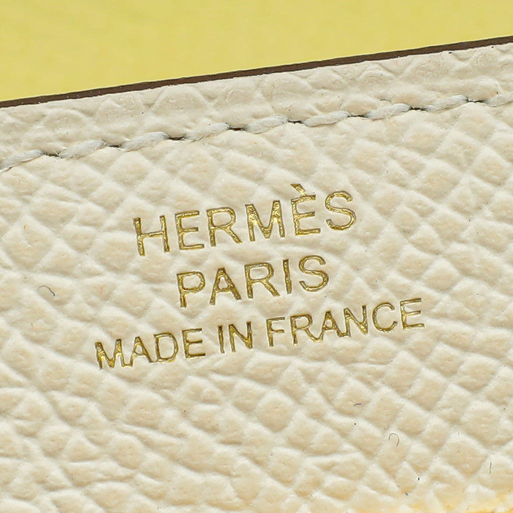 Hermes Nata Jaune Poussin Kelly Classique To Go Verso Wallet