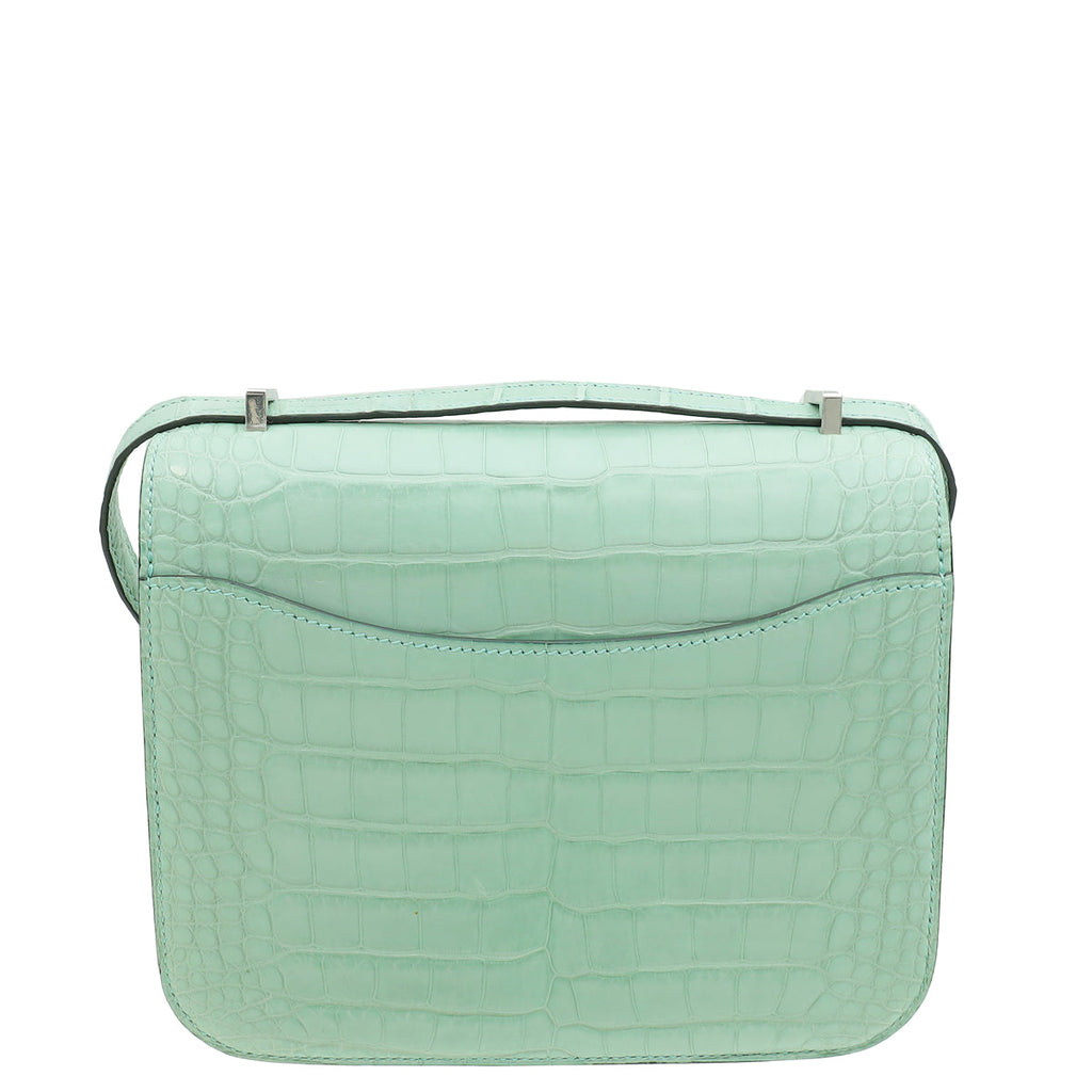 Hermes Vert D'eau Constance III Mini 18 Matte Alligator Mississippiensis Bag