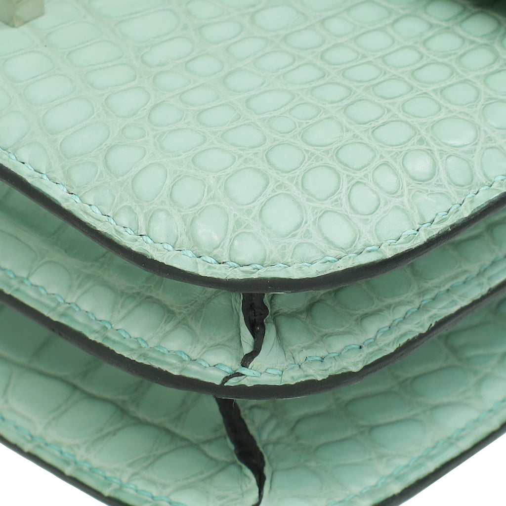 Hermes Vert D'eau Constance III Mini 18 Matte Alligator Mississippiensis Bag