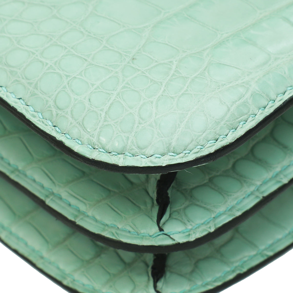 Hermes Vert D'eau Constance III Mini 18 Matte Alligator Mississippiensis Bag