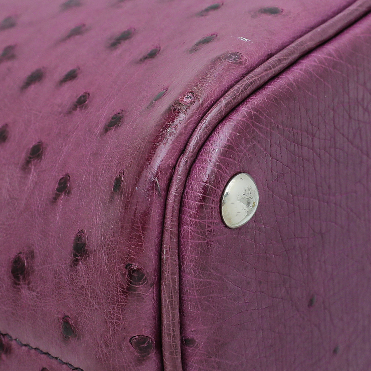 Hermes Violet Ostrich Bolide 25 Mini Bag