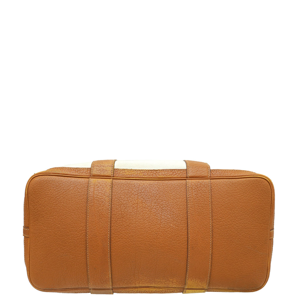 Hermes Bicolor Toile Negonda Ceinture Tote Bag