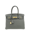 Hermes Gris Etain Retourne Birkin 30 Bag