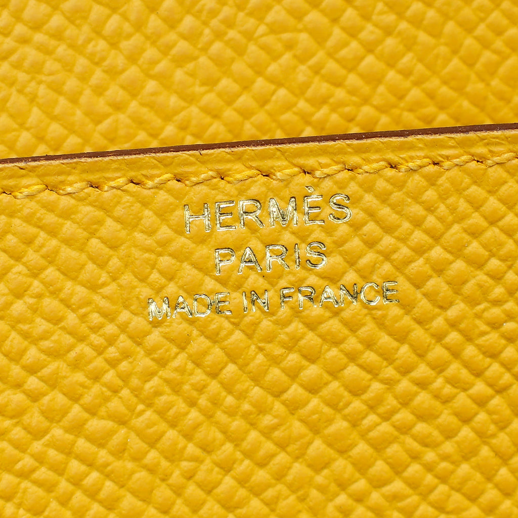 Hermes Jaune Ambre Constance To Go Wallet