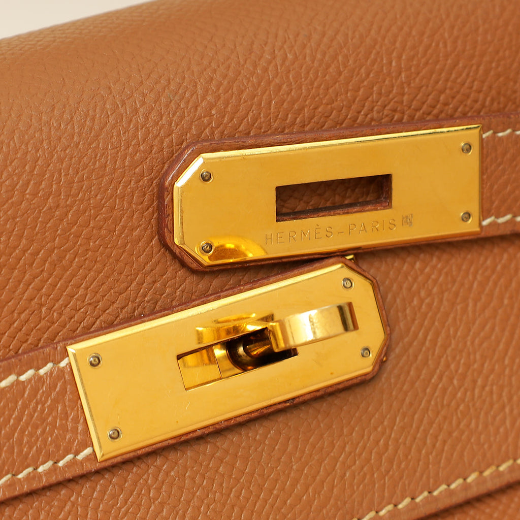 Hermes Gold Sellier Kelly 35 Bag