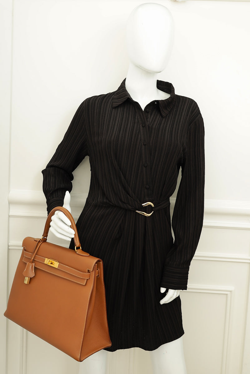 Hermes Gold Sellier Kelly 35 Bag