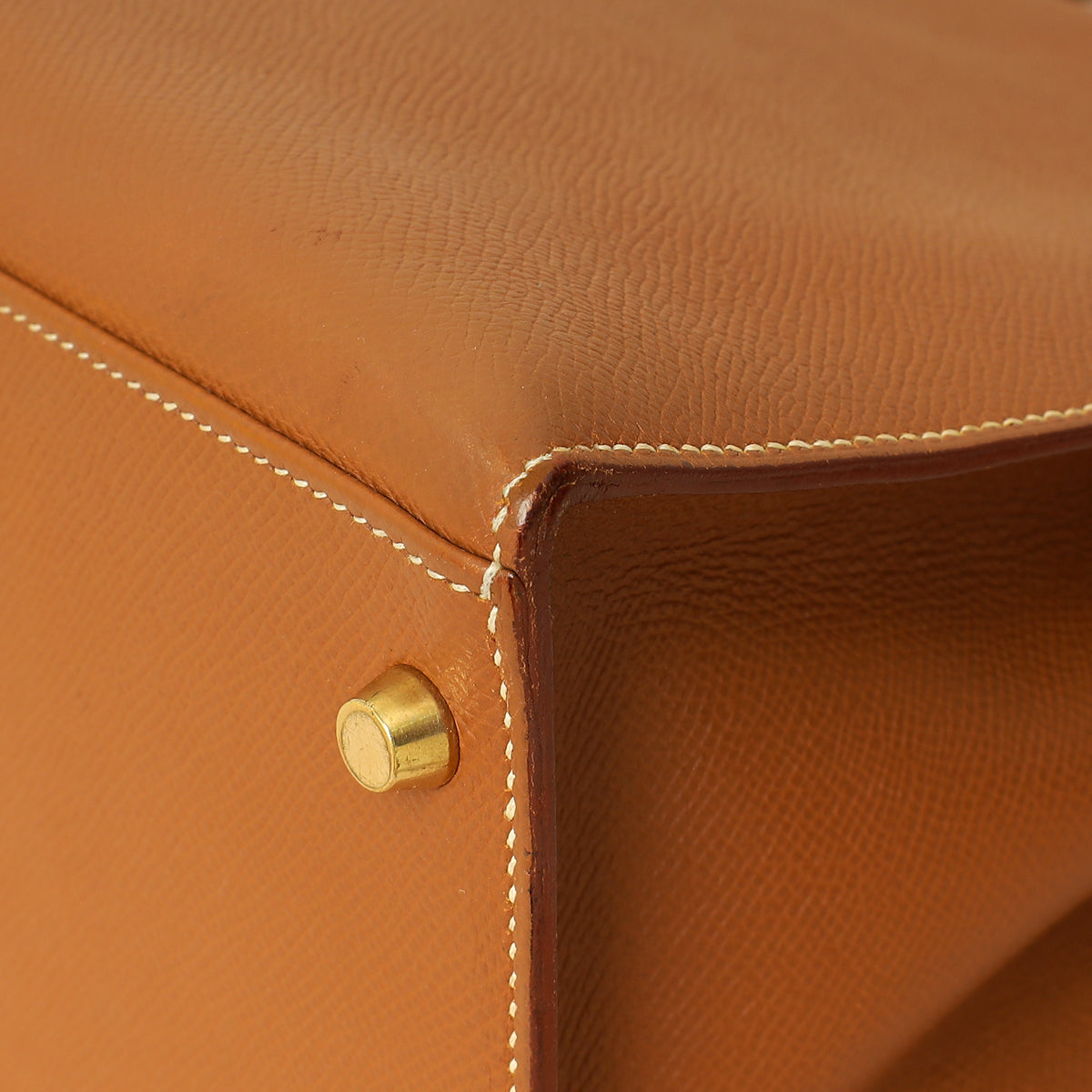 Hermes Gold Sellier Kelly 35 Bag