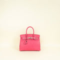 Hermes Fuchsia Ostrich Retourne Birkin 30 Bag