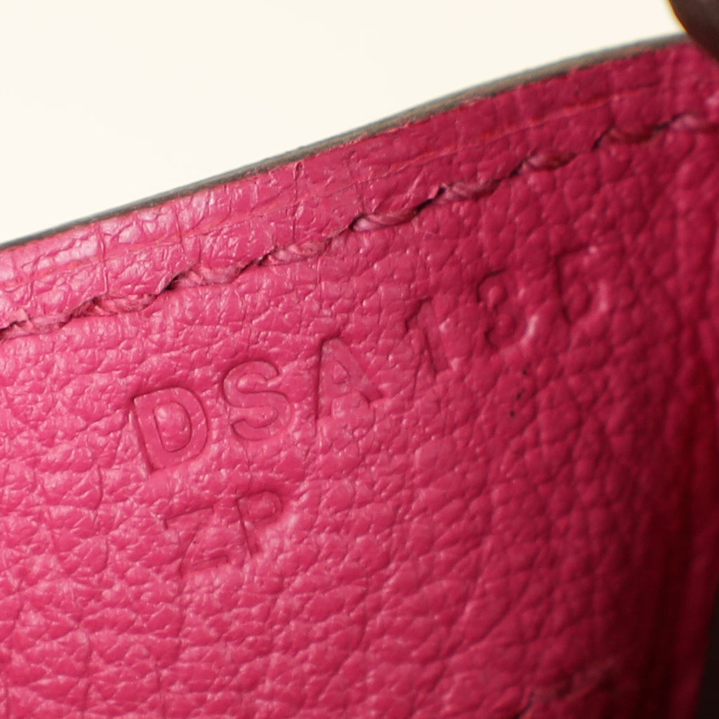 Hermes Fuchsia Ostrich Retourne Birkin 30 Bag