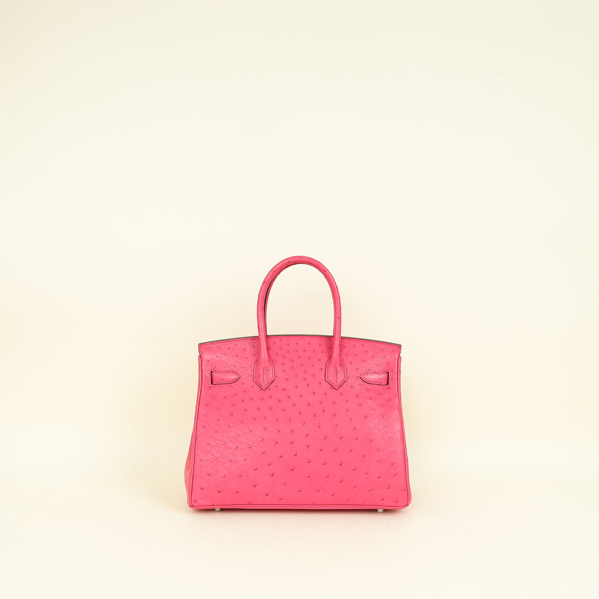 Hermes Fuchsia Ostrich Retourne Birkin 30 Bag