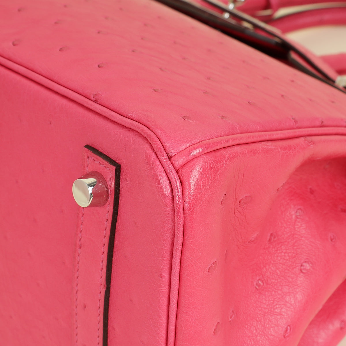 Hermes Fuchsia Ostrich Retourne Birkin 30 Bag