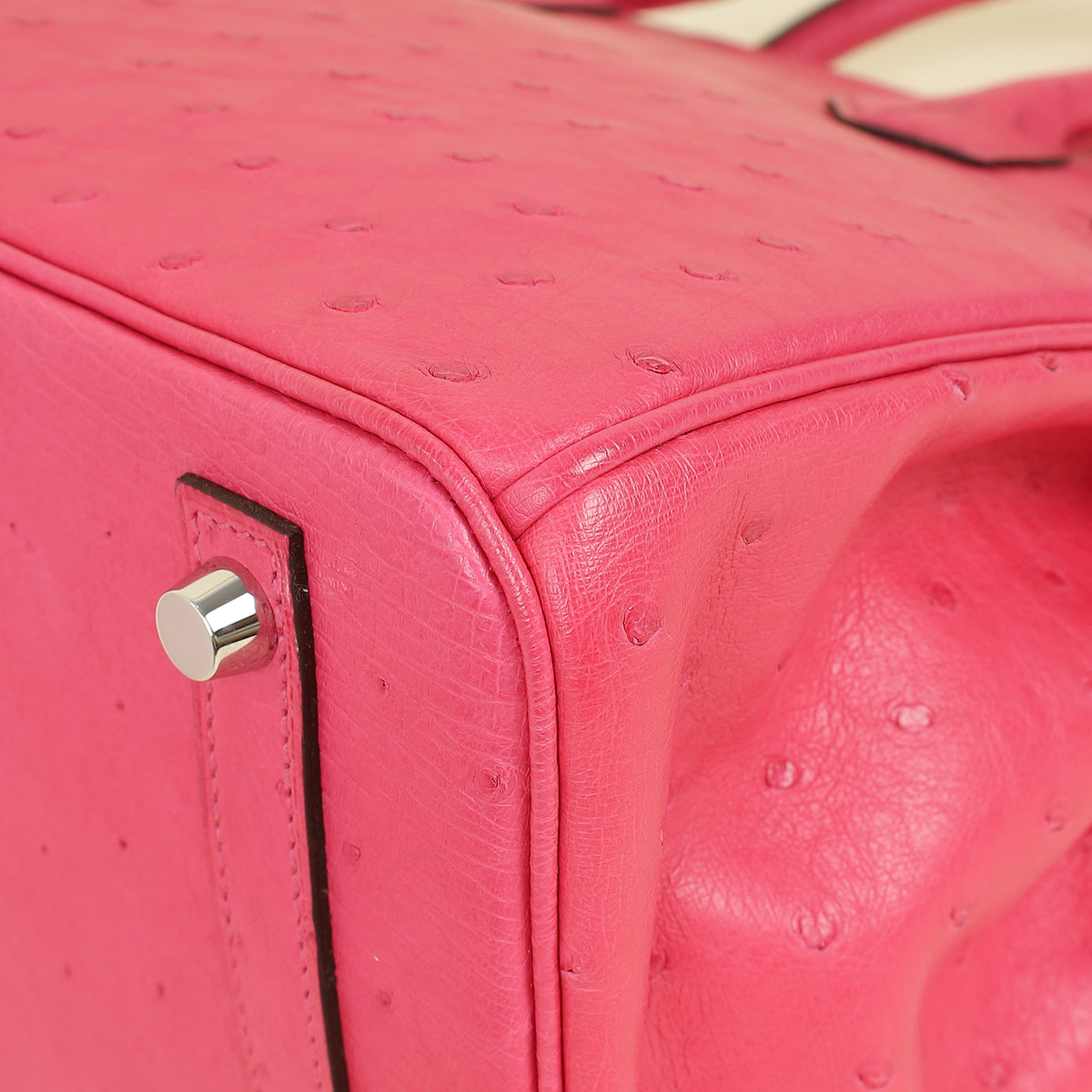Hermes Fuchsia Ostrich Retourne Birkin 30 Bag