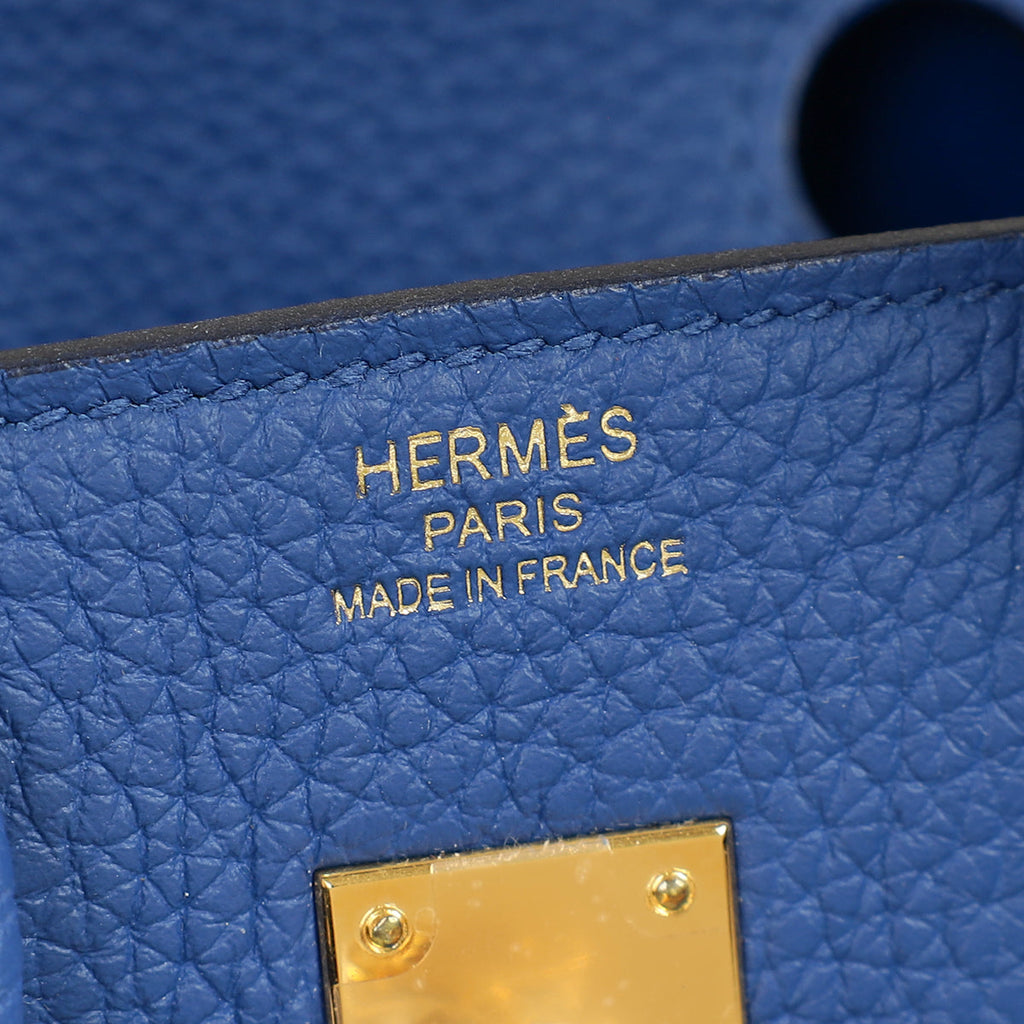 Hermes Bleu France Retourne Birkin 25 Bag