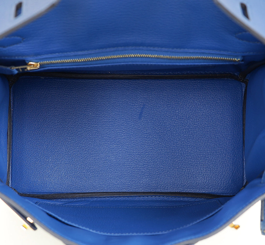 Hermes Bleu France Retourne Birkin 25 Bag