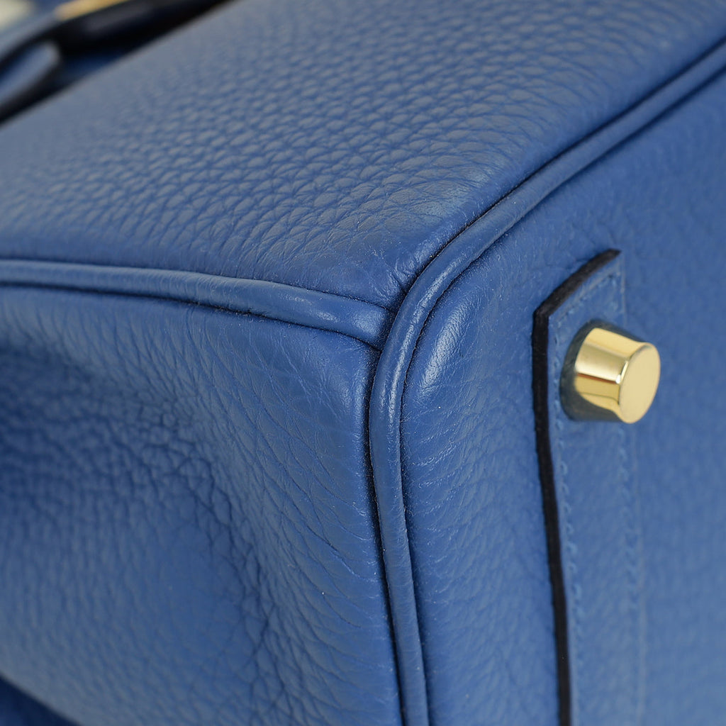 Hermes Bleu France Retourne Birkin 25 Bag