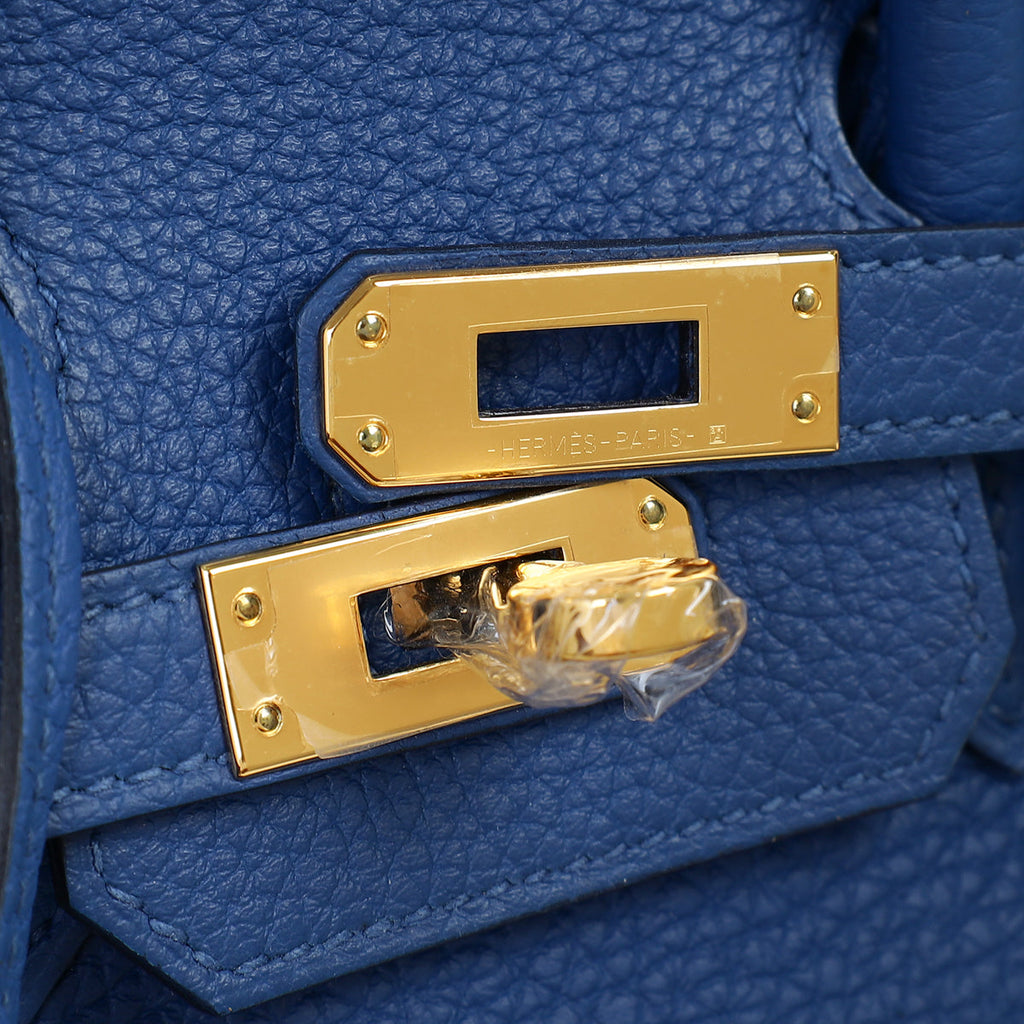 Hermes Bleu France Retourne Birkin 25 Bag