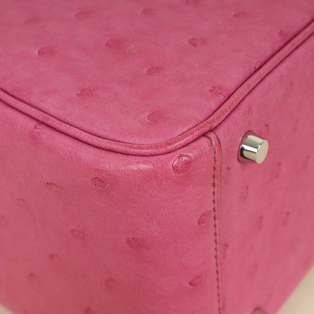Hermes Fuchsia Mini Lindy Ostrich Bag