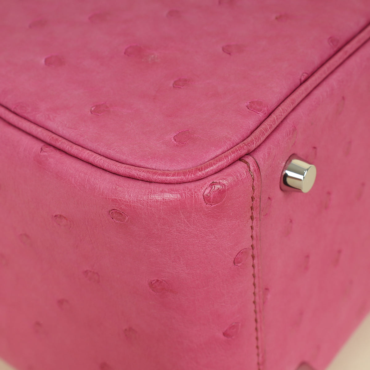 Hermes Fuchsia Mini Lindy Ostrich Bag