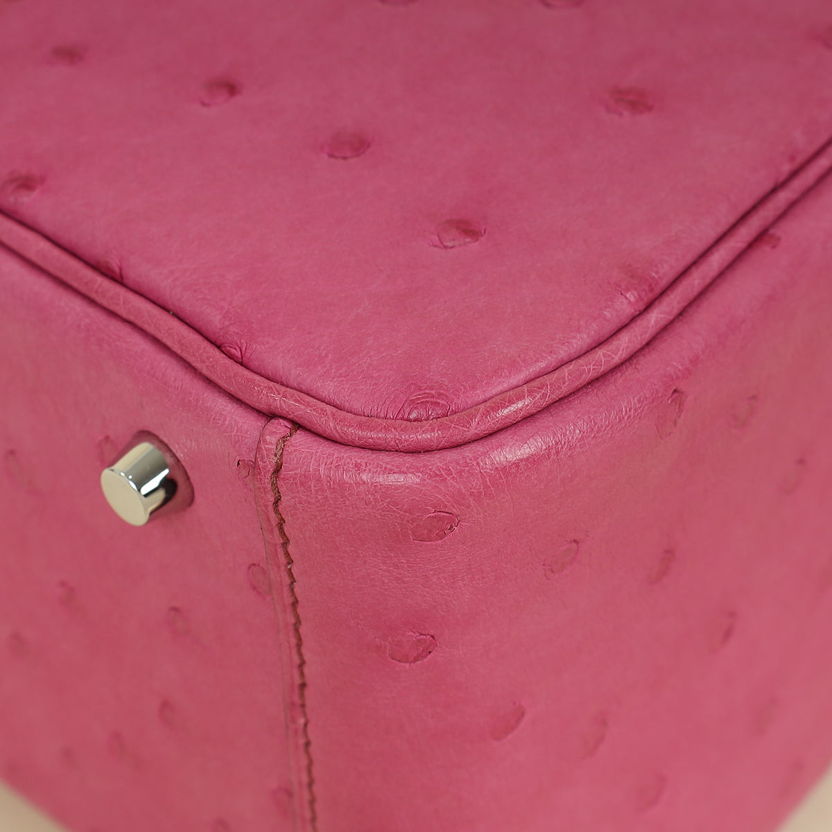 Hermes Fuchsia Mini Lindy Ostrich Bag