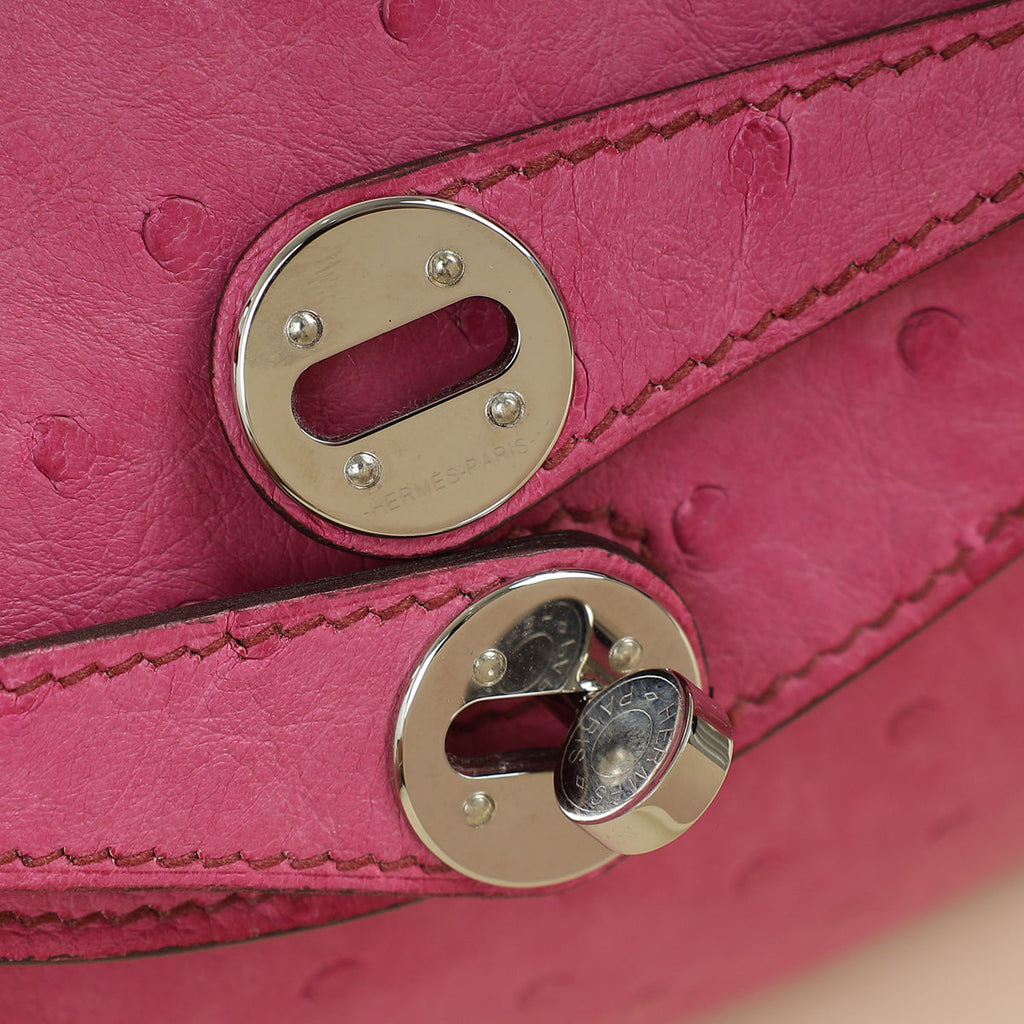 Hermes Fuchsia Mini Lindy Ostrich Bag