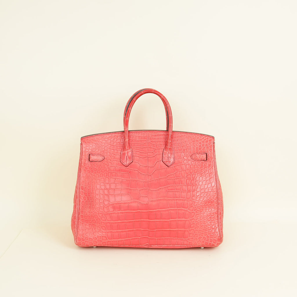 Hermes Bougainvillea Matte Alligator Retourne Birkin 35 Bag