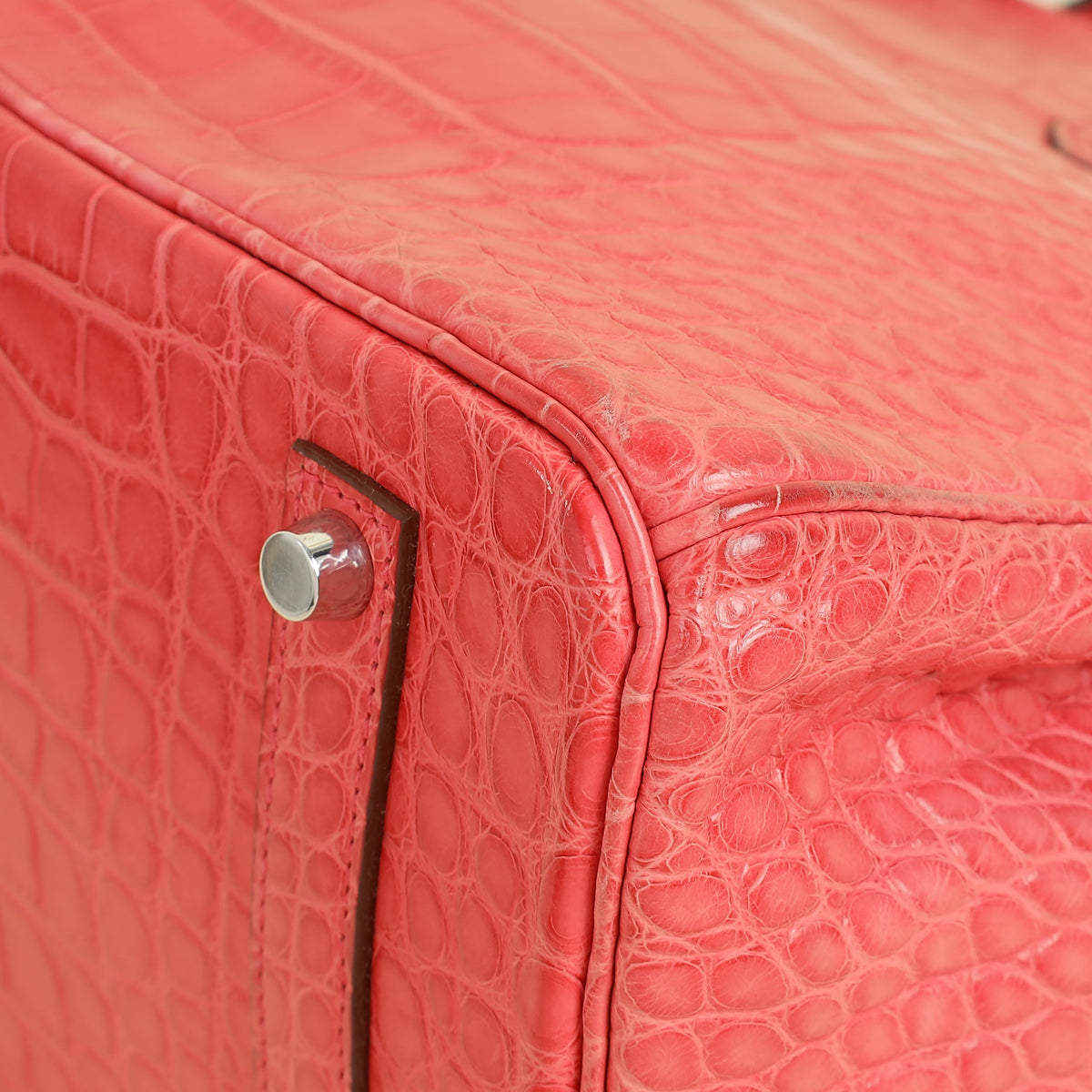 Hermes Bougainvillea Matte Alligator Retourne Birkin 35 Bag