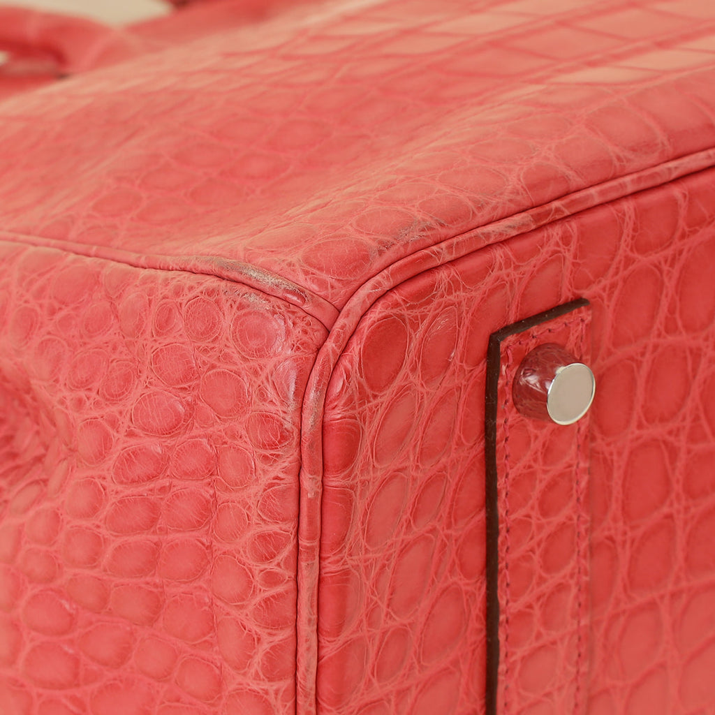 Hermes Bougainvillea Matte Alligator Retourne Birkin 35 Bag