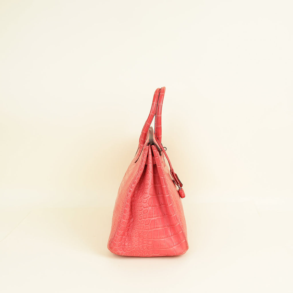 Hermes Bougainvillea Matte Alligator Retourne Birkin 35 Bag