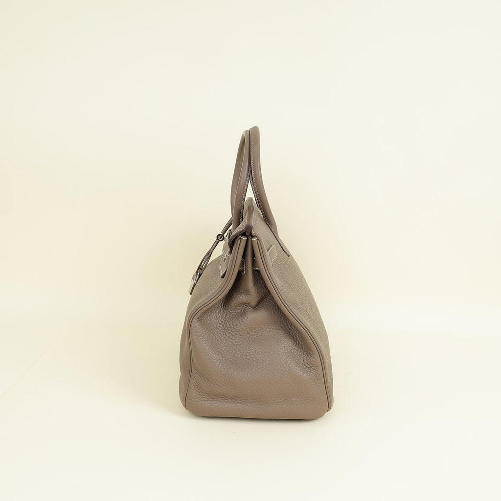 Hermes Etoupe Retourne Birkin 35 Bag