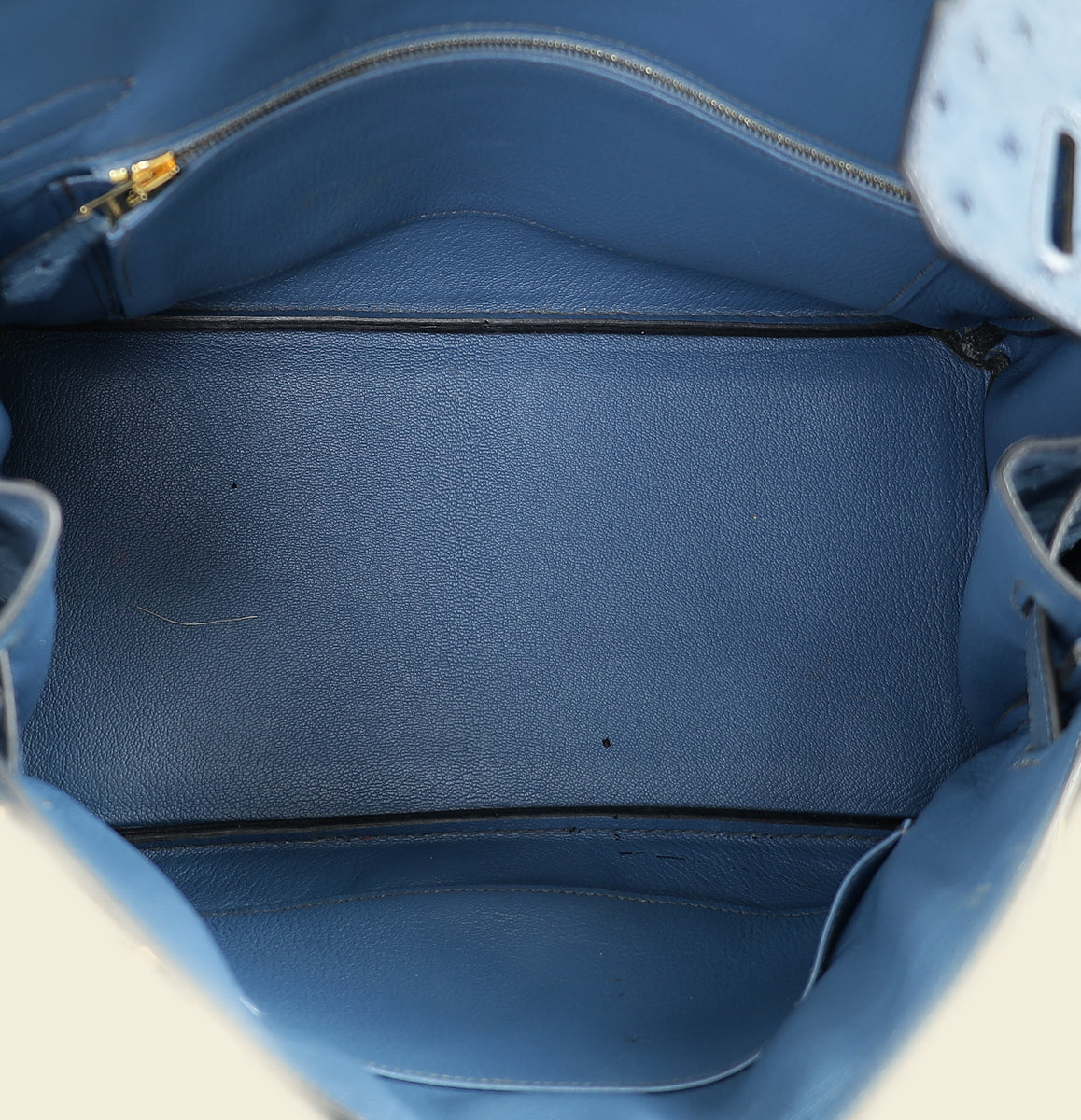 Hermes Mykonos Blue Ostrich Retourne Birkin 30 Bag