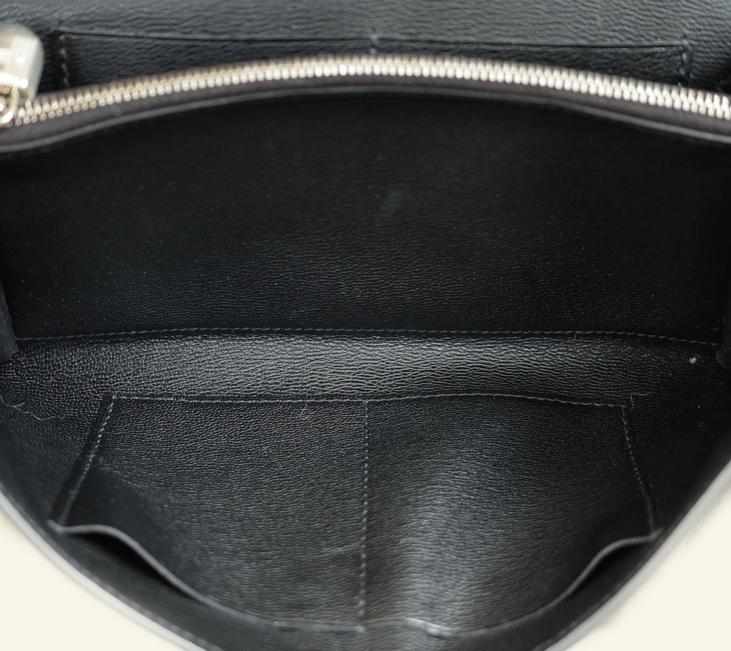 Hermes Noir Kelly To Go Shiny Alligator Wallet