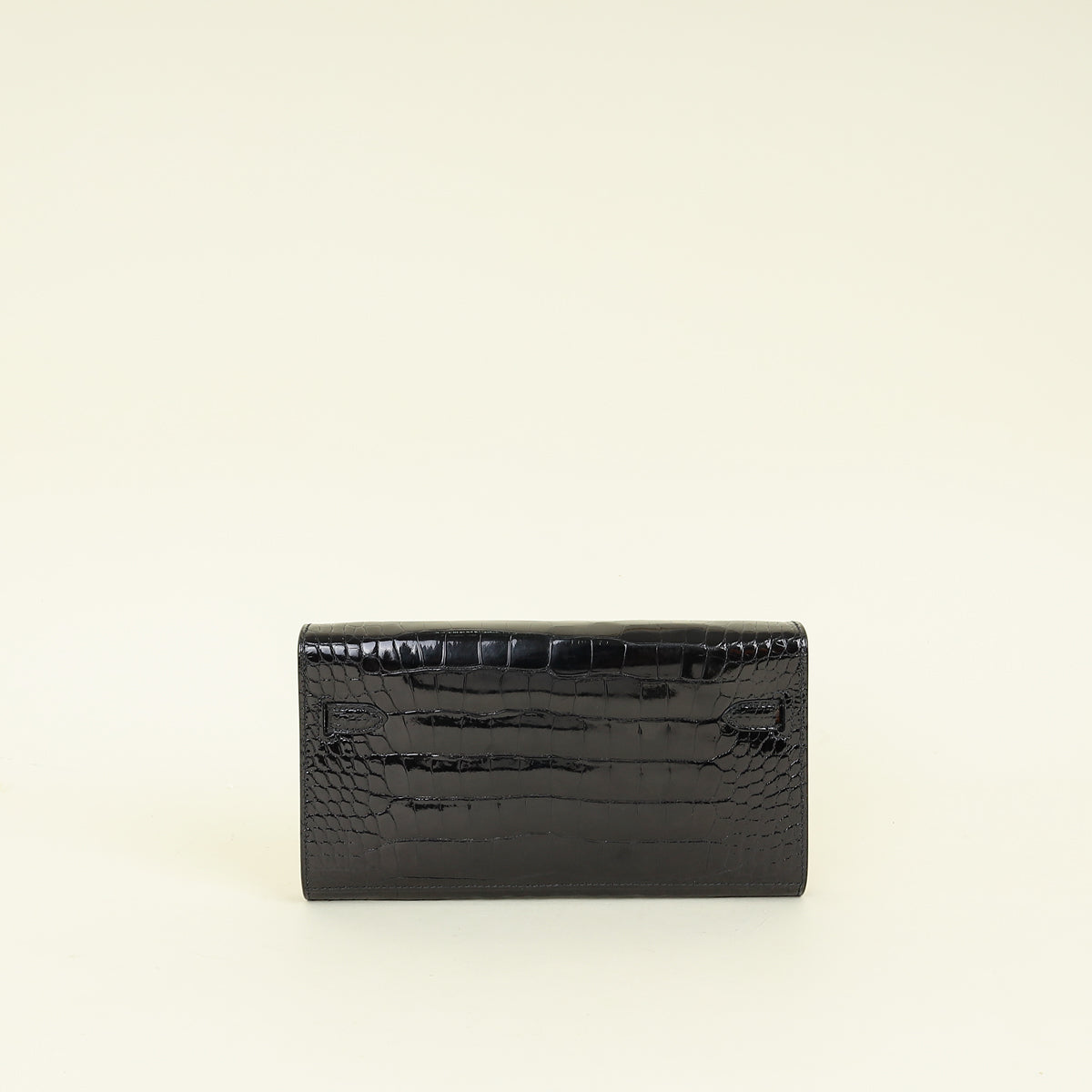 Hermes Noir Kelly To Go Shiny Alligator Wallet