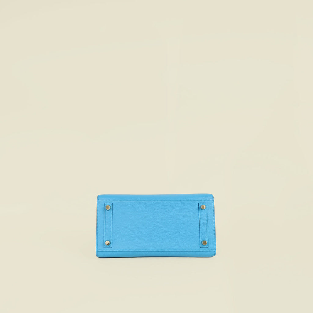 Hermes Bleu Frida Sellier Birkin 25 Bag