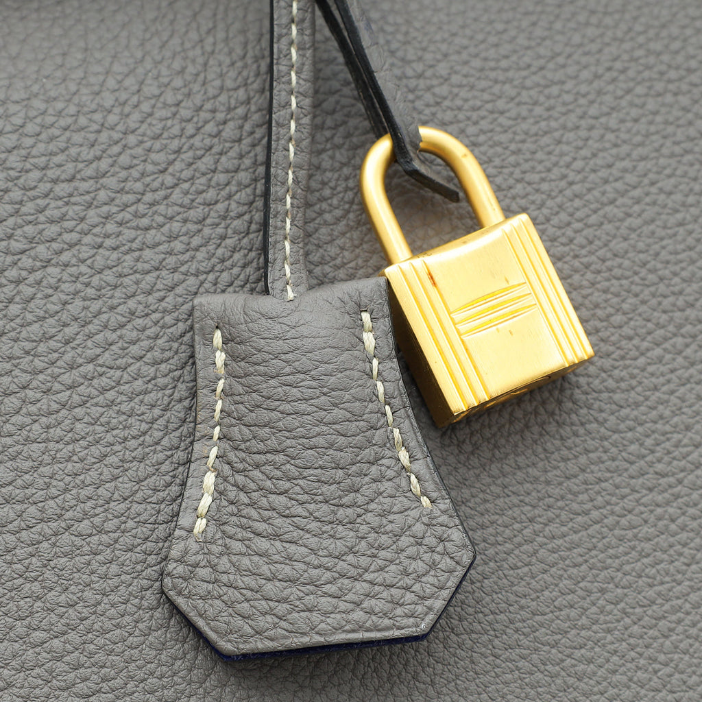 Hermes Bicolor Horseshoe Stamp Verso Retourne Birkin 40 Bag