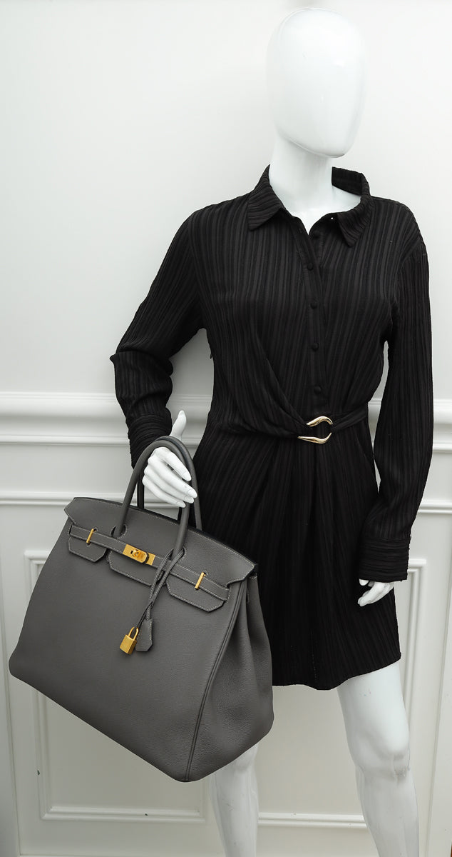 Hermes Bicolor Horseshoe Stamp Verso Retourne Birkin 40 Bag