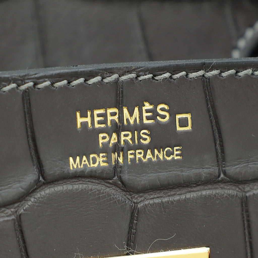 Hermes Graphite Matte Alligator Birkin 35 Bag