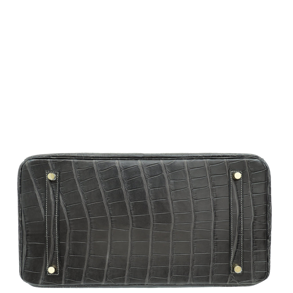 Hermes Graphite Matte Alligator Birkin 35 Bag