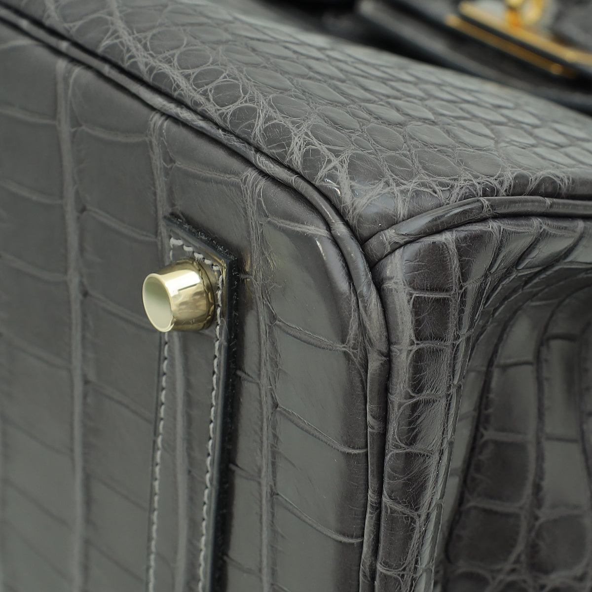 Hermes Graphite Matte Alligator Birkin 35 Bag